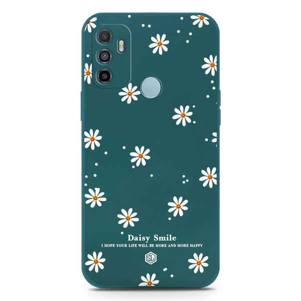 Daisy Smile Design Soft Phone Case - Silica Gel Case - Darkgreen - Oppo A53s