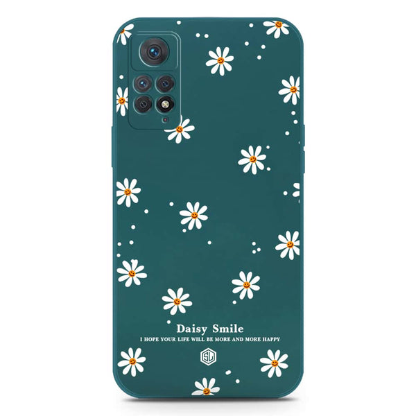 Daisy Smile Design Soft Phone Case - Silica Gel Case - Darkgreen - Xiaomi Redmi Note 11E Pro
