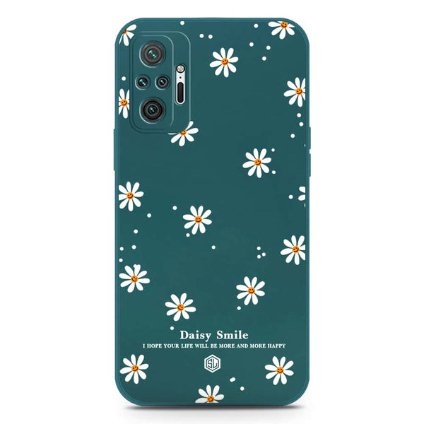 Daisy Smile Design Soft Phone Case - Silica Gel Case - Darkgreen - Xiaomi Redmi Note 10 Pro Max