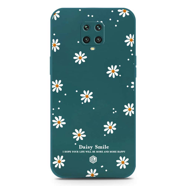 Daisy Smile Design Soft Phone Case - Silica Gel Case - Darkgreen - Xiaomi Redmi Note 9S