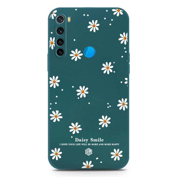 Daisy Smile Design Soft Phone Case - Silica Gel Case - Darkgreen - Xiaomi Redmi Note 8 2021