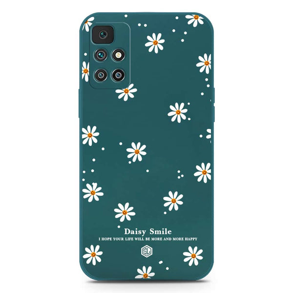 Daisy Smile Design Soft Phone Case - Silica Gel Case - Darkgreen - Xiaomi Redmi 10 2022