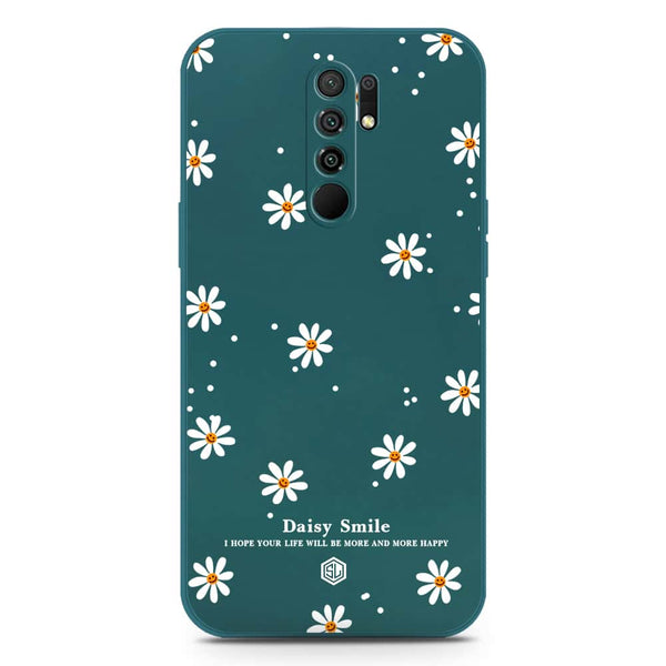 Daisy Smile Design Soft Phone Case - Silica Gel Case - Darkgreen - Xiaomi Redmi 9 Prime