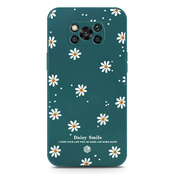 Daisy Smile Design Soft Phone Case - Silica Gel Case - Darkgreen - Xiaomi Poco X3