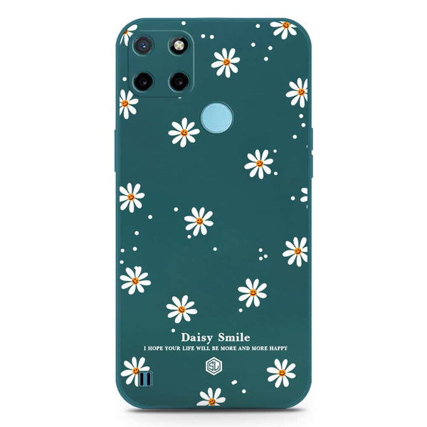 Daisy Smile Design Soft Phone Case - Silica Gel Case - Darkgreen - Realme C25Y
