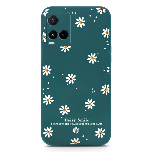 Daisy Smile Design Soft Phone Case - Silica Gel Case - Darkgreen - Vivo Y21t
