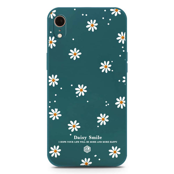 Daisy Smile Design Soft Phone Case - Silica Gel Case - Darkgreen - iPhone XR