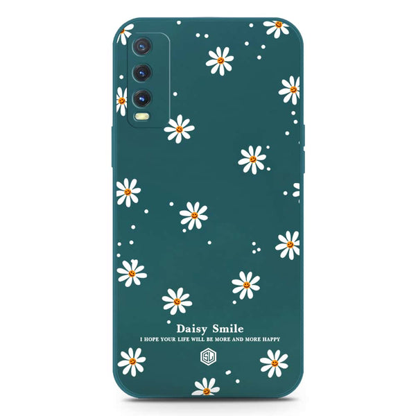 Daisy Smile Design Soft Phone Case - Silica Gel Case - Darkgreen - Vivo Y20