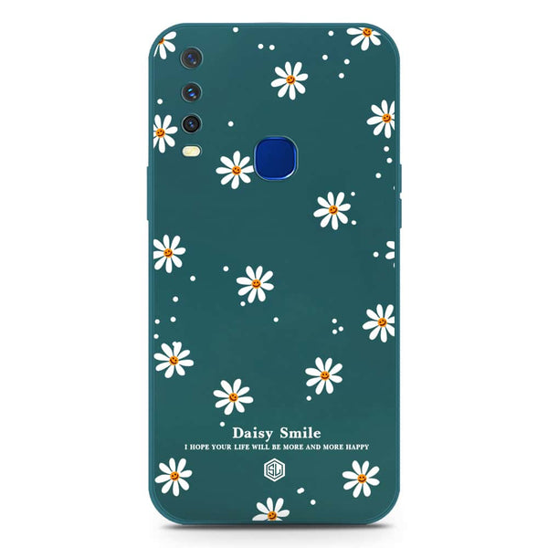 Daisy Smile Design Soft Phone Case - Silica Gel Case - Darkgreen - Vivo Y12