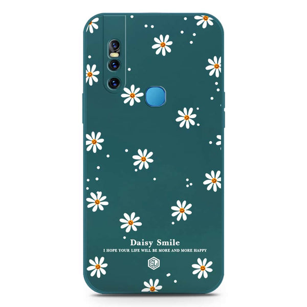 Daisy Smile Design Soft Phone Case - Silica Gel Case - Darkgreen - Vivo V15