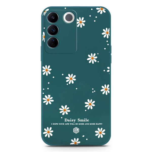 Daisy Smile Design Soft Phone Case - Silica Gel Case - Darkgreen - Vivo S16e