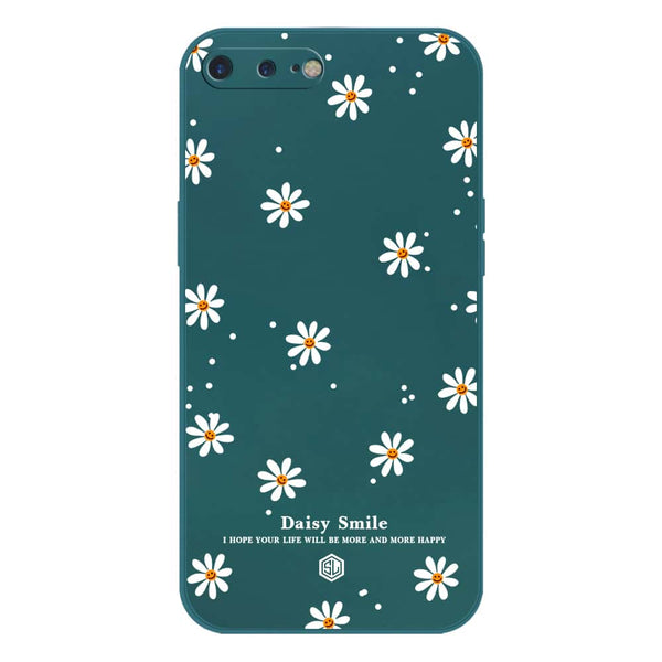 Daisy Smile Design Soft Phone Case - Silica Gel Case - Darkgreen - iPhone 8 Plus / 7 Plus