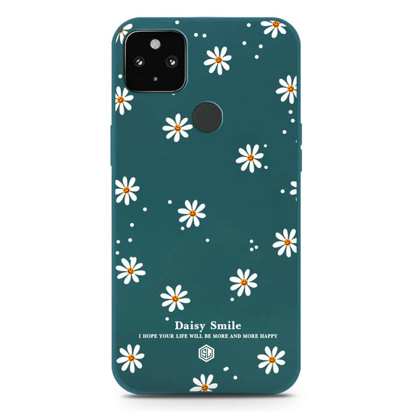 Daisy Smile Design Soft Phone Case - Silica Gel Case - Darkgreen - Google Pixel 5