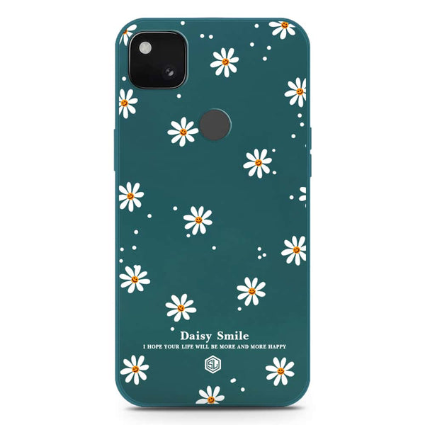 Daisy Smile Design Soft Phone Case - Silica Gel Case - Darkgreen - Google Pixel 4a 4G