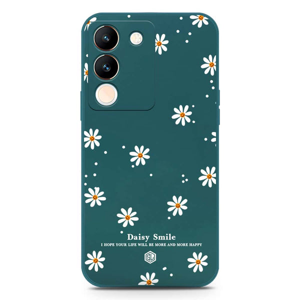 Daisy Smile Design Soft Phone Case - Silica Gel Case - Darkgreen - Vivo V29e