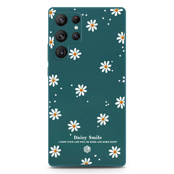 Daisy Smile Design Soft Phone Case - Silica Gel Case - Darkgreen - Samsung Galaxy S22 Ultra 5G
