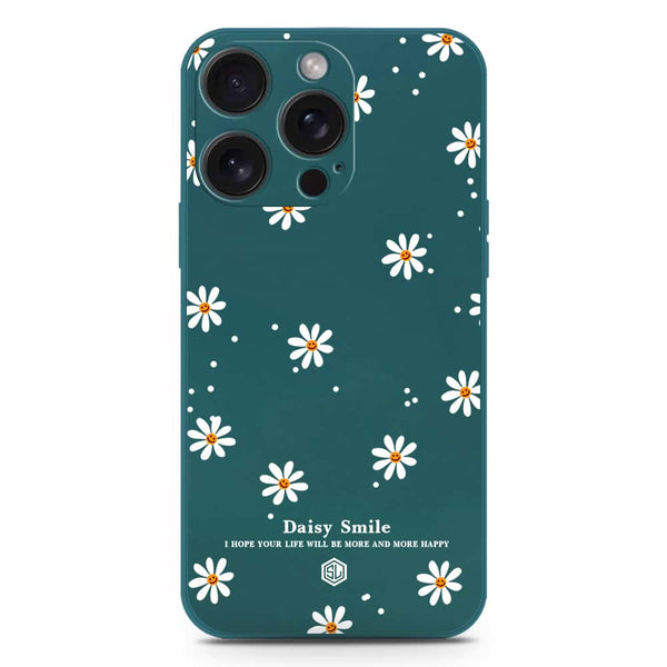 Daisy Smile Design Soft Phone Case - Silica Gel Case - Darkgreen - iPhone 15 Plus