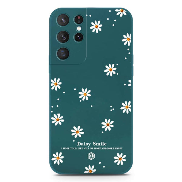 Daisy Smile Design Soft Phone Case - Silica Gel Case - Darkgreen - Samsung Galaxy S21 Ultra 5G
