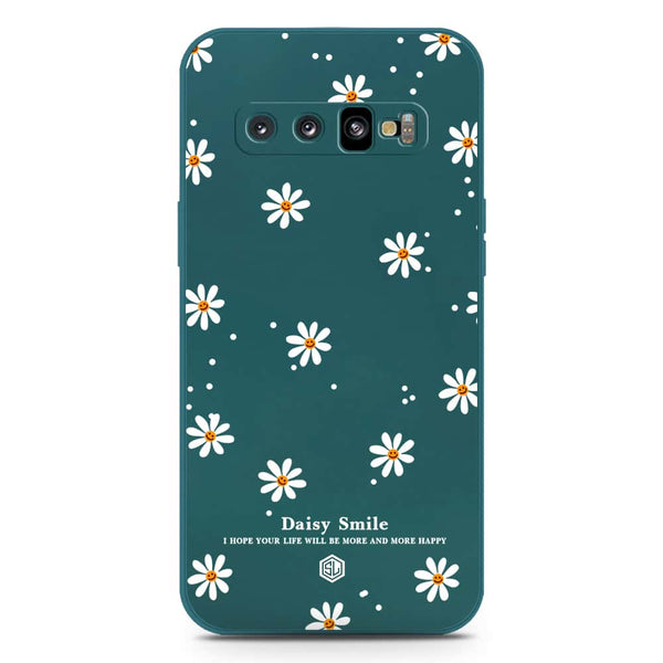 Daisy Smile Design Soft Phone Case - Silica Gel Case - Darkgreen - Samsung Galaxy S10 Plus