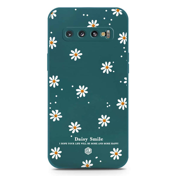 Daisy Smile Design Soft Phone Case - Silica Gel Case - Darkgreen - Samsung Galaxy S10