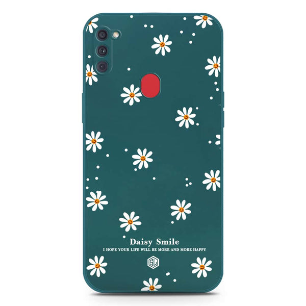 Daisy Smile Design Soft Phone Case - Silica Gel Case - Darkgreen - Samsung Galaxy M11