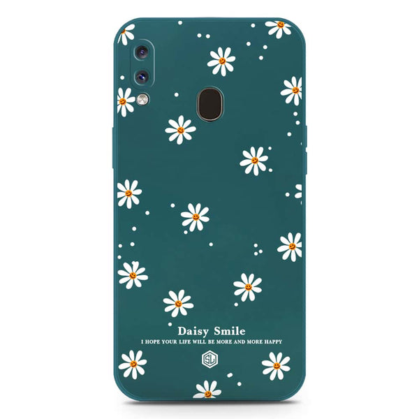 Daisy Smile Design Soft Phone Case - Silica Gel Case - Darkgreen - Samsung Galaxy A20