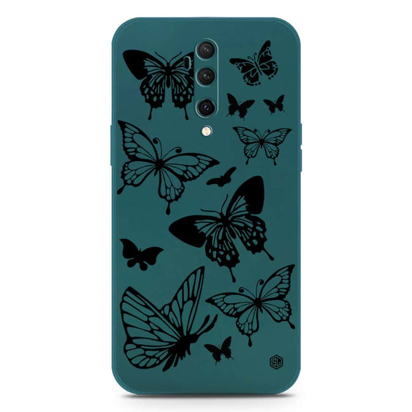 Cute Butterfly Design Soft Phone Case - Silica Gel Case - Darkgreen - OnePlus 7T Pro