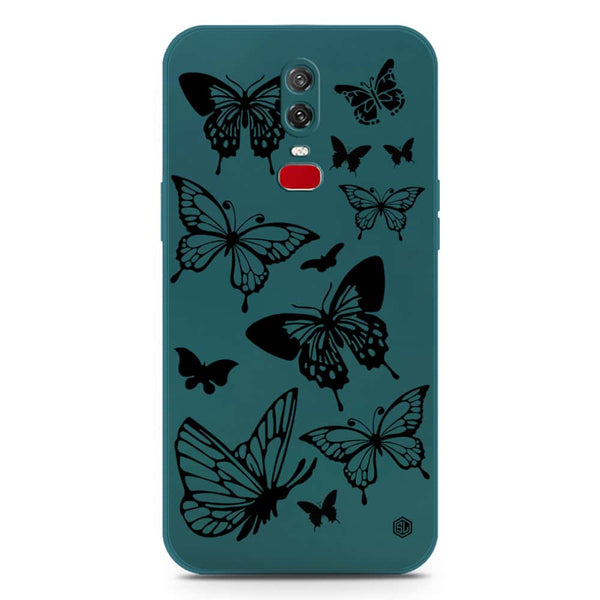 Cute Butterfly Design Soft Phone Case - Silica Gel Case - Darkgreen - OnePlus 6