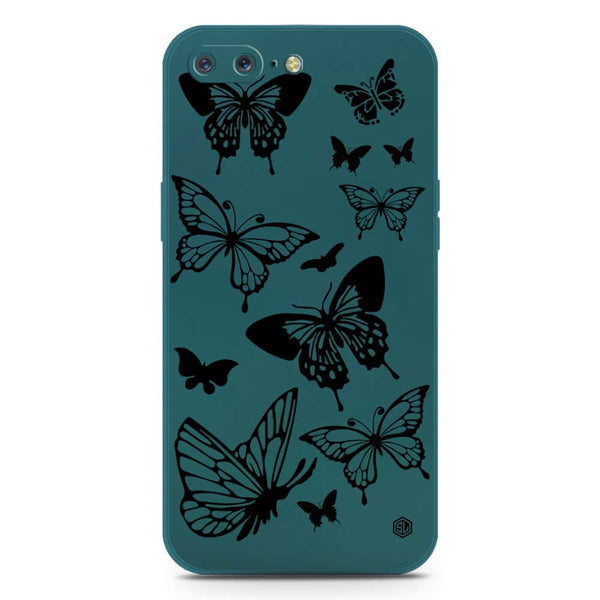 Cute Butterfly Design Soft Phone Case - Silica Gel Case - Darkgreen - OnePlus 5