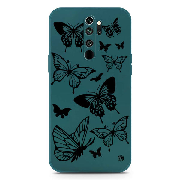 Cute Butterfly Design Soft Phone Case - Silica Gel Case - Darkgreen - Xiaomi Redmi Note 8 Pro