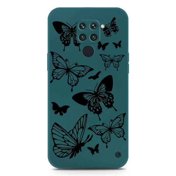 Cute Butterfly Design Soft Phone Case - Silica Gel Case - Darkgreen - Xiaomi Redmi 10X 4G