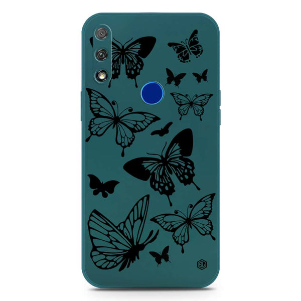 Cute Butterfly Design Soft Phone Case - Silica Gel Case - Darkgreen - Honor 9X