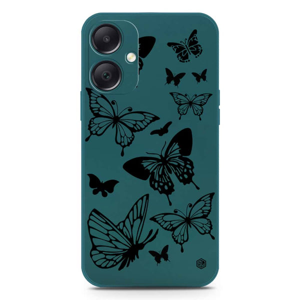 Cute Butterfly Design Soft Phone Case - Silica Gel Case - Darkgreen - Samsung Galaxy A05
