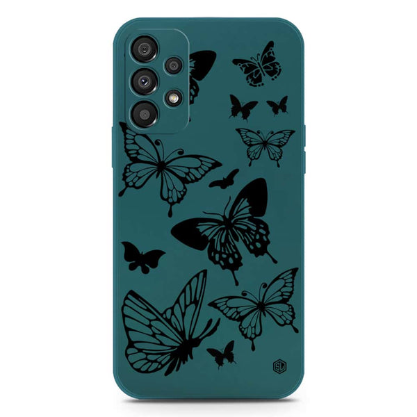 Cute Butterfly Design Soft Phone Case - Silica Gel Case - Darkgreen - Samsung Galaxy A13
