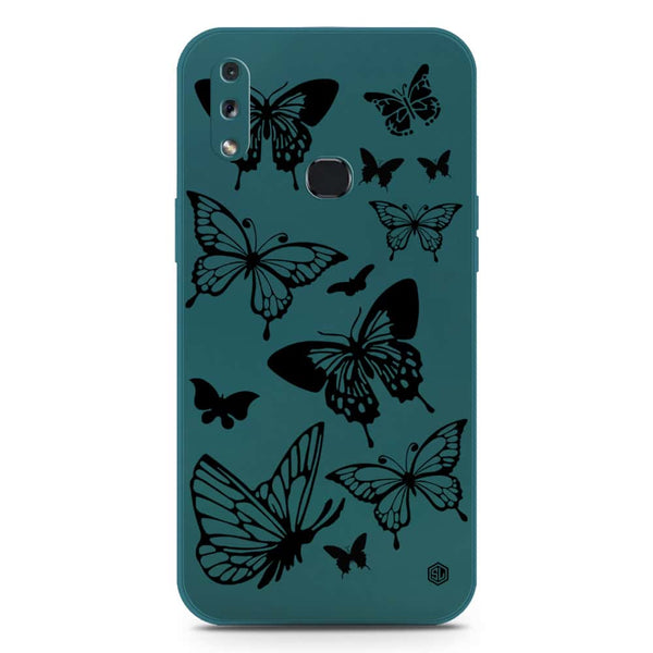 Cute Butterfly Design Soft Phone Case - Silica Gel Case - Darkgreen - Samsung Galaxy A10s