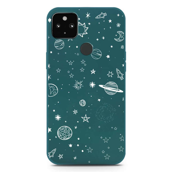 Stardust Dreams Design Soft Phone Case - Darkgreen - Google Pixel 5