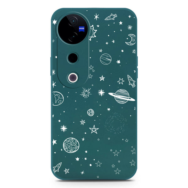 Stardust Dreams Design Soft Phone Case - Silica Gel Case - Darkgreen - Vivo V40 Pro