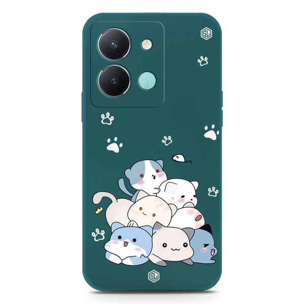 Cute Design Soft Phone Case - Silica Gel Case - Darkgreen - Vivo Y36 4G
