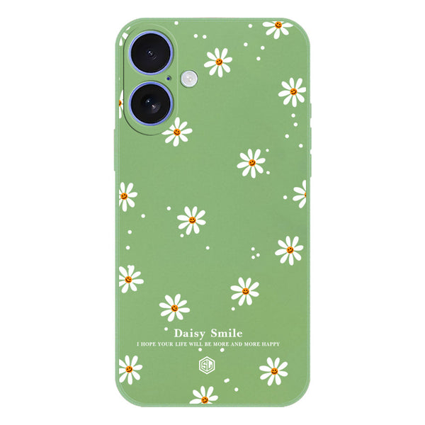 Daisy Smile Design Soft Phone Case - Silica Gel Case - LightGreen - iPhone 16 Plus