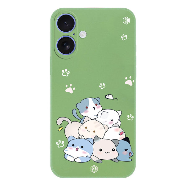 Cute Design Soft Phone Case - Silica Gel Case - LightGreen - iPhone 16 Plus