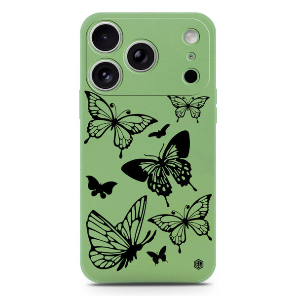 Cute Butterfly Design Soft Phone Case - Silica Gel Case - LightGreen - iPhone 17 Pro