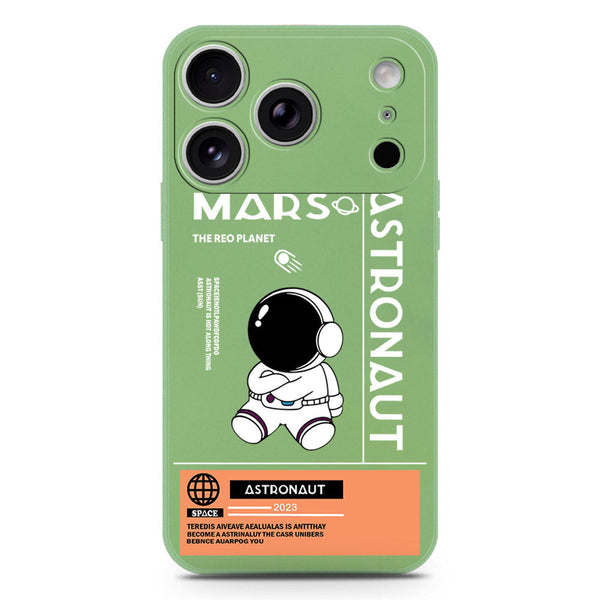 Astronaut Series Design Soft Phone Case - Silica Gel Case - LightGreen - iPhone 17 Pro