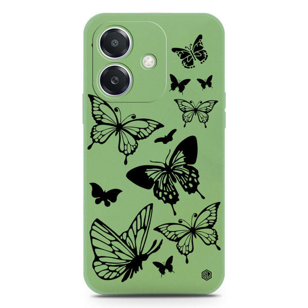 Cute Butterfly Design Soft Phone Case - Silica Gel Case - LightGreen - Oppo A3 5G