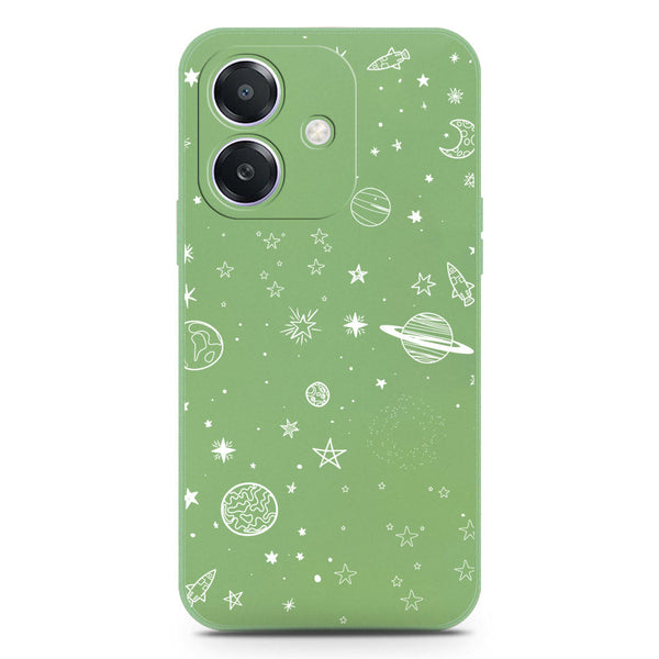Stardust Dreams Design Soft Phone Case - Silica Gel Case - LightGreen - Oppo A3x 5G