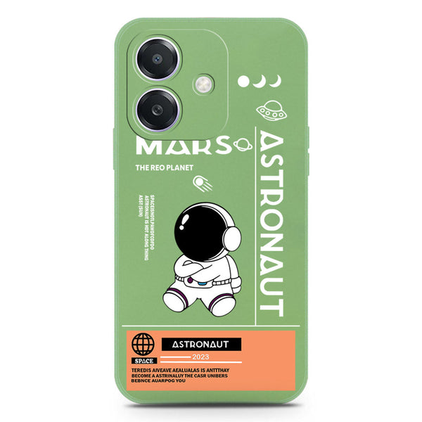 Astronaut Series Design Soft Phone Case - Silica Gel Case - LightGreen - Oppo A3 4G