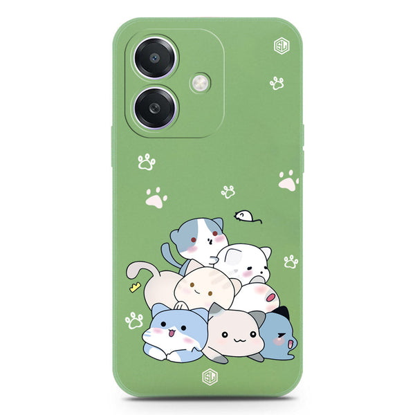 Cute Design Soft Phone Case - Silica Gel Case - LightGreen - Oppo A3x 4G
