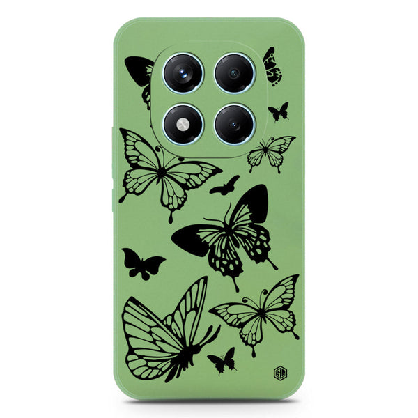 Cute Butterfly Design Soft Phone Case - Silica Gel Case - LightGreen - Xiaomi Redmi Note 14 Pro 4G