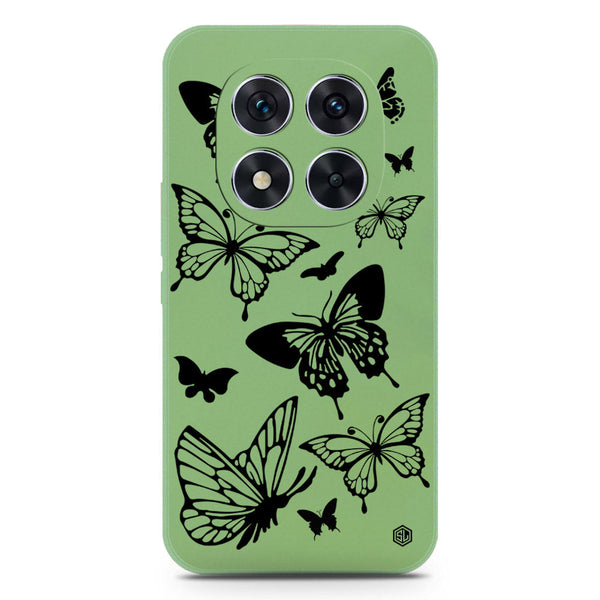 Cute Butterfly Design Soft Phone Case - Silica Gel Case - LightGreen - Xiaomi Redmi Note 14 Pro Plus 5G