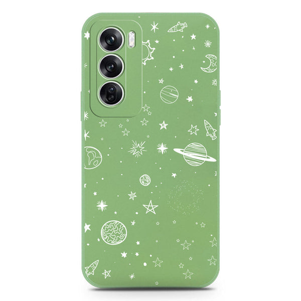 Stardust Dreams Design Soft Phone Case - Silica Gel Case - LightGreen - Oppo Reno 12
