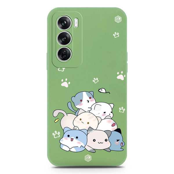 Cute Design Soft Phone Case - Silica Gel Case - LightGreen - Oppo Reno 12